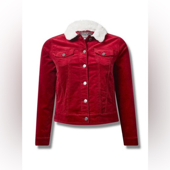 Torrid Corduroy Sherpa Collar Trucker Jacket Size 1 - Picture 5 of 16